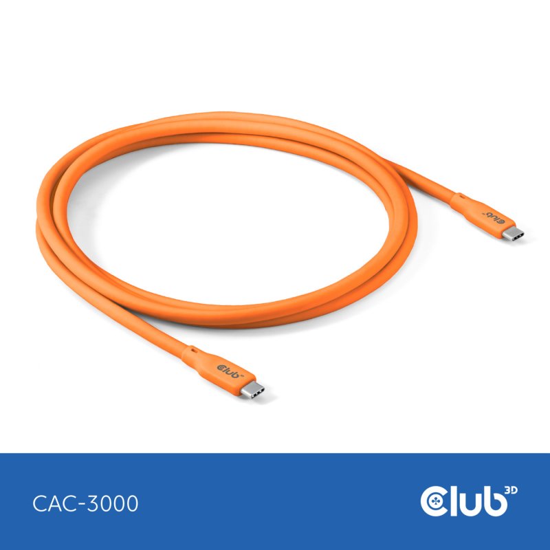 Club3D Lifestyle USB-C Kabel PD 240W.20Gbps 2m orangeSt/St