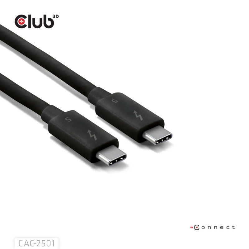 CLUB3D CAC-2501 Câble Thunderbolt 1 m 120 Gbit/s Noir