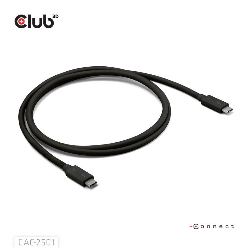 CLUB3D Thunderbolt™ 5 Certified 8K240Hz Data 80/120 Gbps EPR 240 Watt Cable M/M 1m / 3.28ft