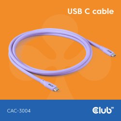CLUB3D CAC-3004 câble USB USB4 Gen 2x2 2 m USB C Violet