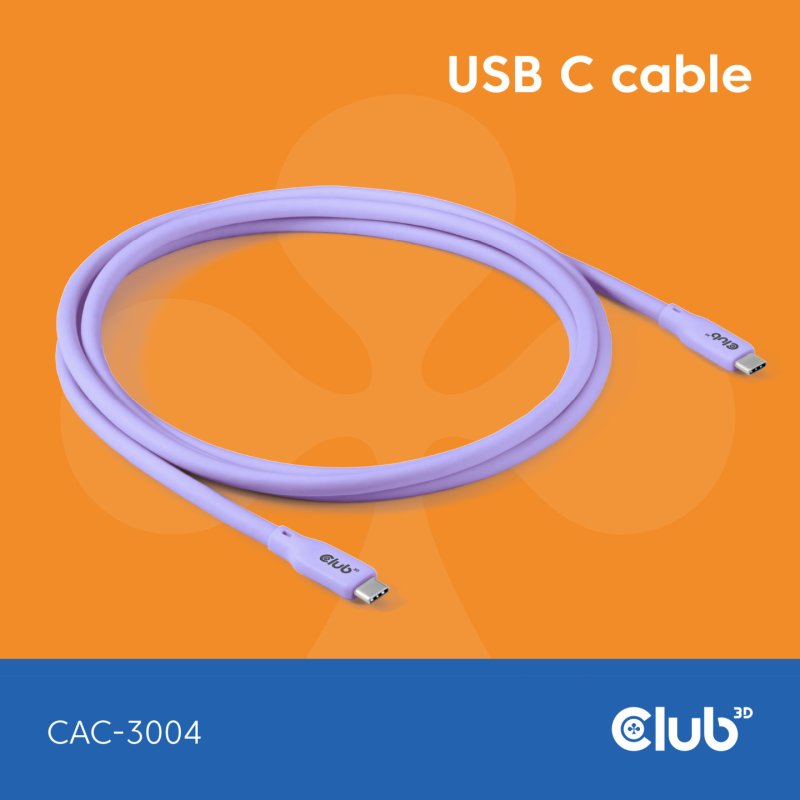CLUB3D USB C cable purple