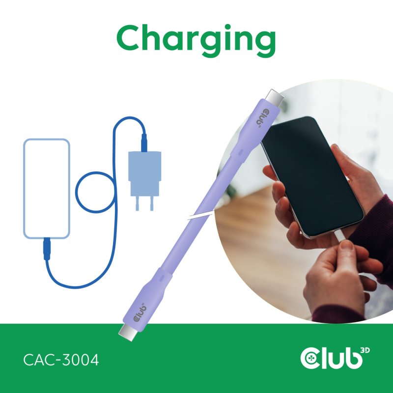 CLUB3D USB C cable purple