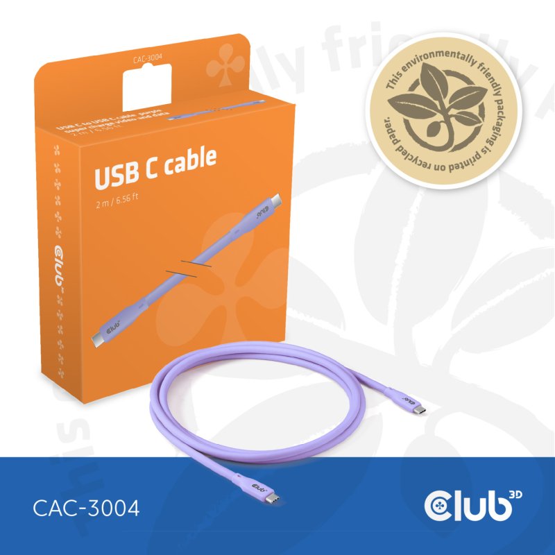 CLUB3D USB C cable purple