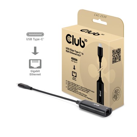 CLUB3D CAC-2530 hub & concentrateur