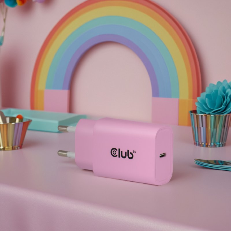 Club3D Lifestyle Ladegerät USB-C 30Watt. 2Stk pink retail