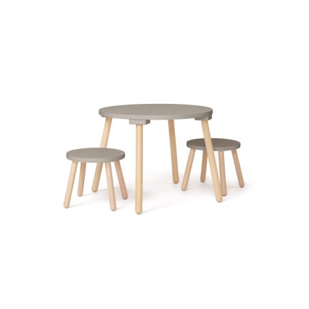 Kids Concept - Stool and Table Set - Light Brown - 77x77x46 cm