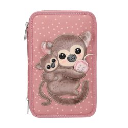 Topmodel - TOPModel Triple Pencil Case JUICY - Dusky Pink with Orange Dots (413323)