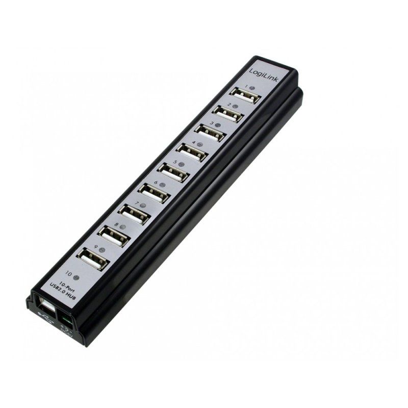 LogiLink UA0096 hub & concentrateur 480 Mbit/s Noir