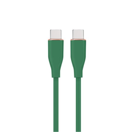 CABLE DE CARGA Y DATOS GEMBIRD (PD) TIPO-C SILICONA ALTA CALIDAD 1,5M VERDE