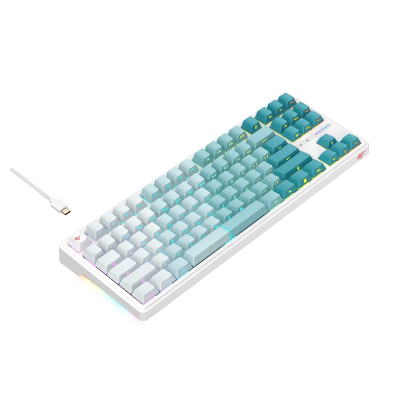 Havit KB901L (White and green) clavier Jouer USB QWERTY Vert, Blanc
