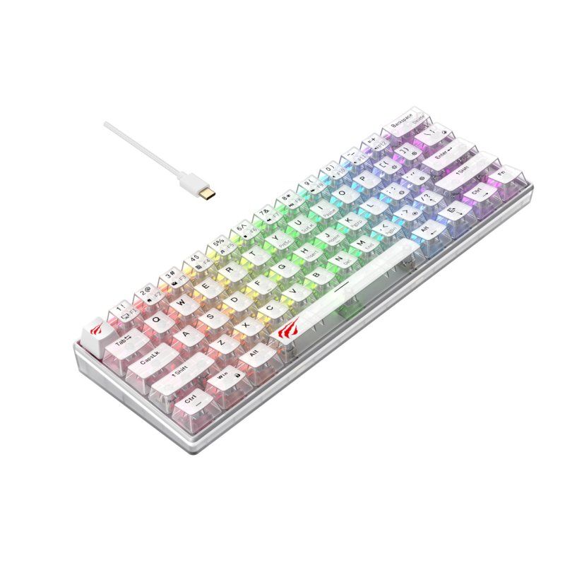 Havit KB903L (Transparent white) clavier Jouer USB QWERTY