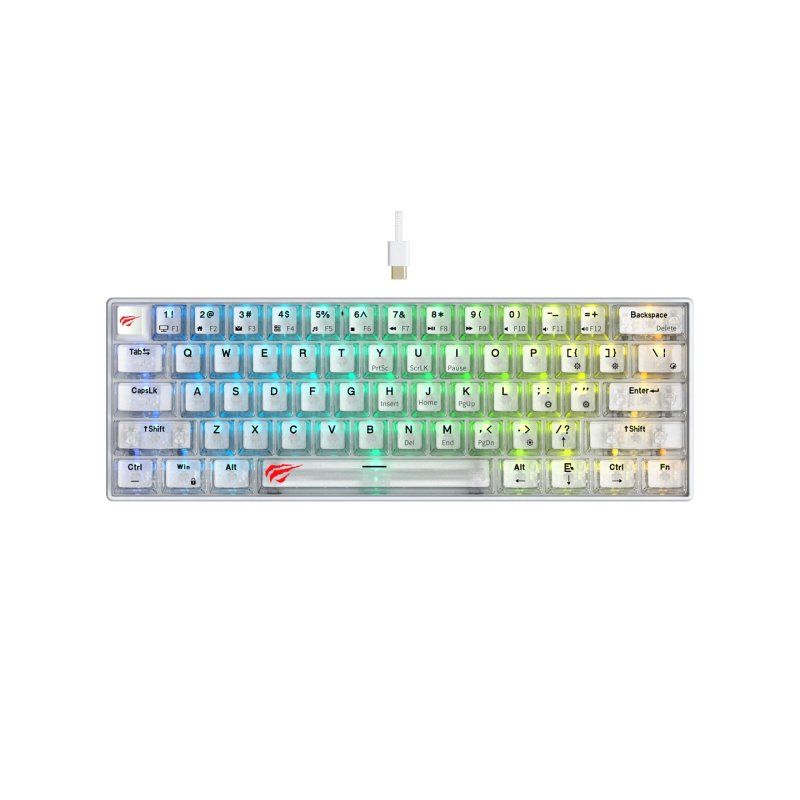 Havit KB903L (Transparent white) clavier Jouer USB QWERTY