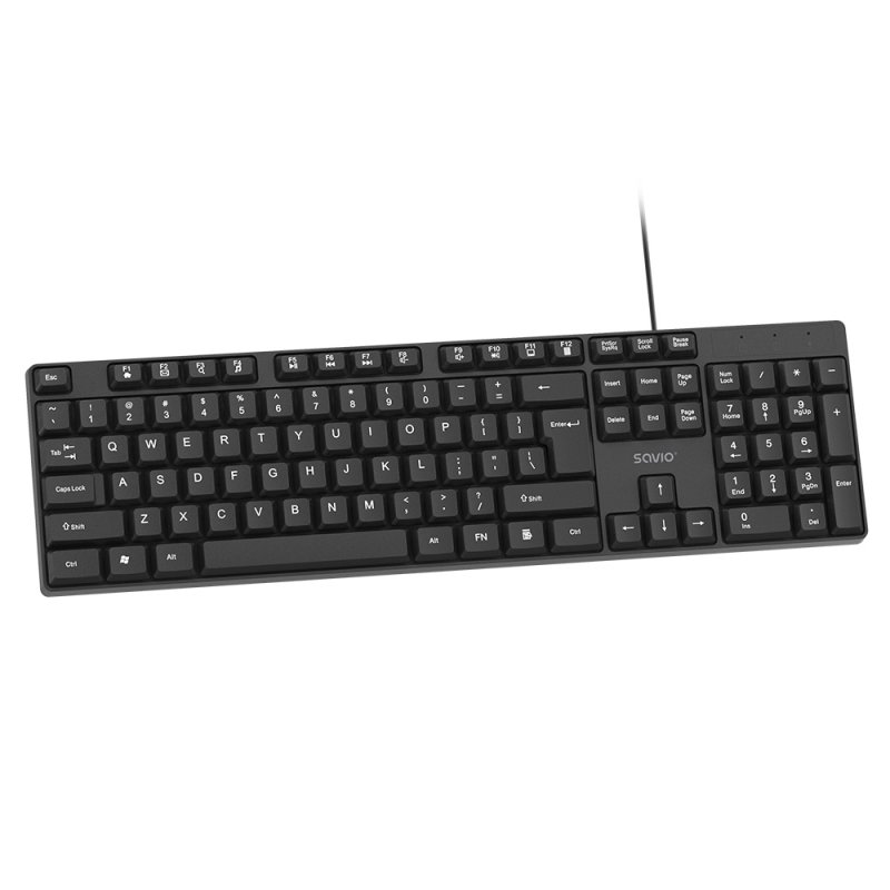 Savio KB-01 clavier maison/bureau USB QWERTY Anglais américain Noir