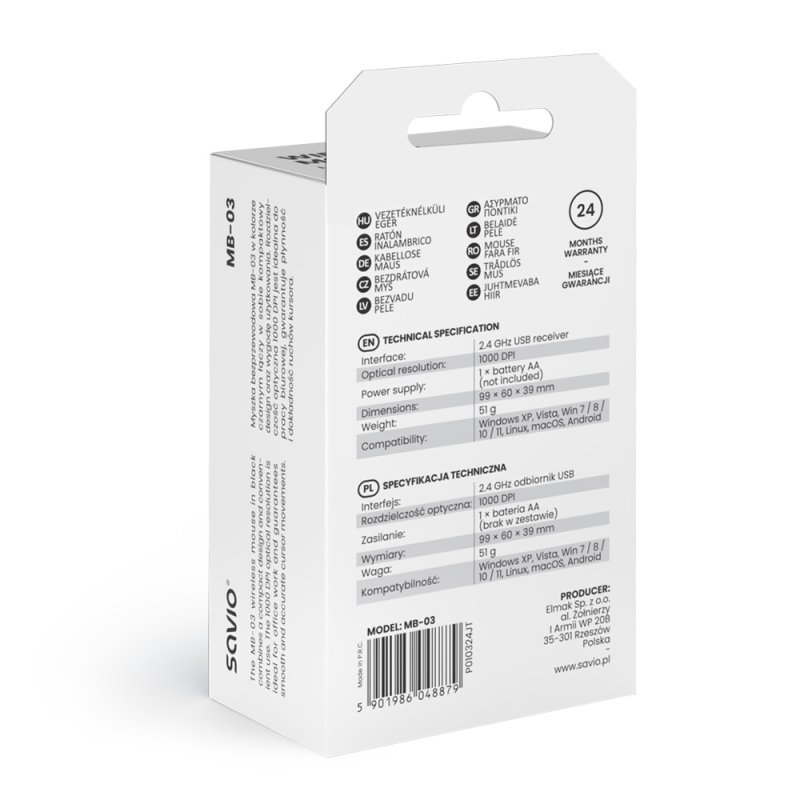 Savio MB-03 mouse Office Bluetooth