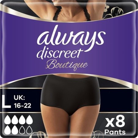 Always Discreet Boutique Incontinence Pants for Women Large Plus - Pack of 8