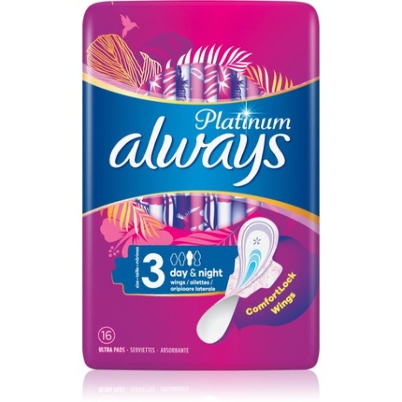 Always Ultra Platinum Day Night Σερβιέτες Μέγεθος 3 Special Pack 64 Τεμάχια