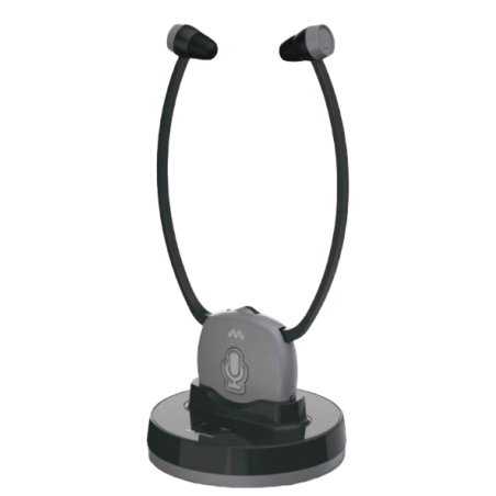 Meliconi 497339 écouteur/casque Sans fil Stéthoscope TV Socle de chargement Noir, Gris
