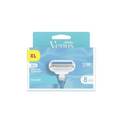 Gillette Venus Smooth Sensitive Women's Razor Blades 8 Replacement Blades with 5-Blade Technology