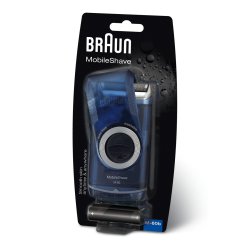 Braun PocketGo Mobile Shave Electric Travel Shaver for Men Fully Washable Portable Shaver With Travel Lock Blue