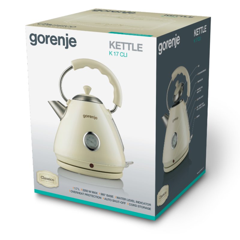 Gorenje K17CLI electric kettle 1.7 L 2200 W Beige