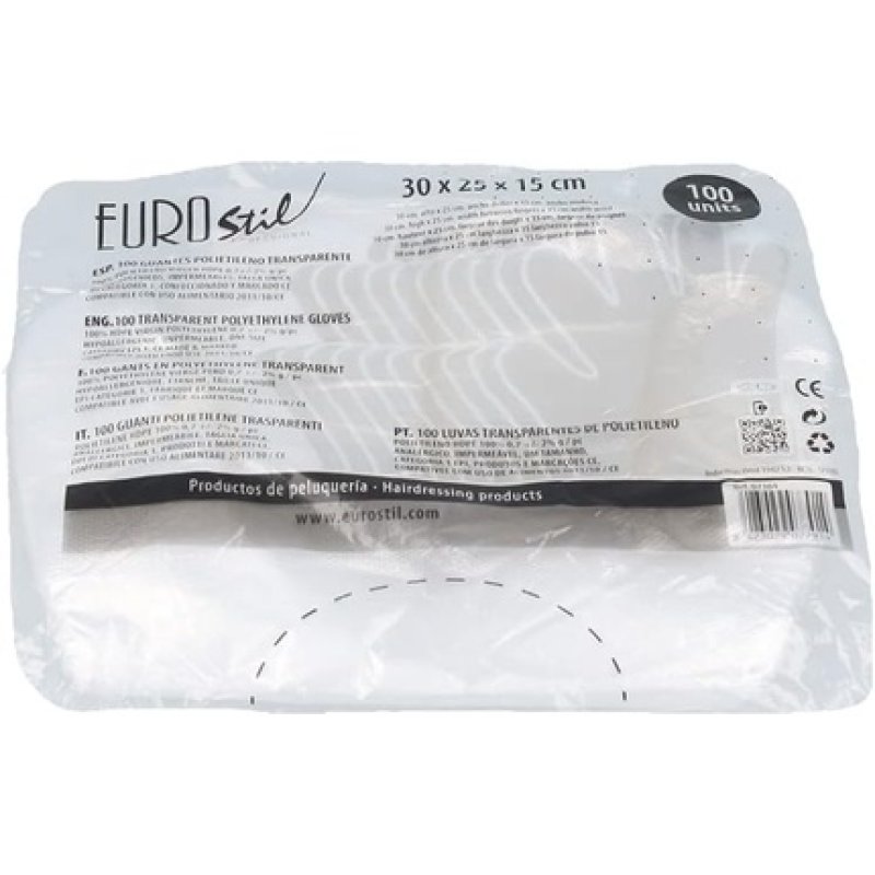 Eurostil Disposable Gloves, 100 U, 30 X 25 X 15 Cm, Standard