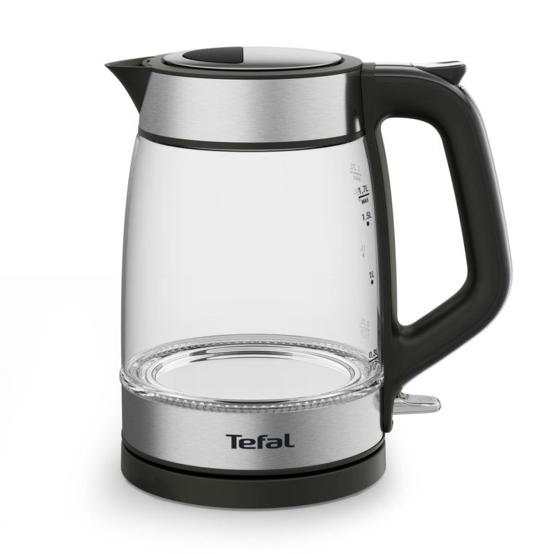 Tefal Glass Kettle KI605830 electric kettle 1.7 L 2200 W Black Silver Transparent