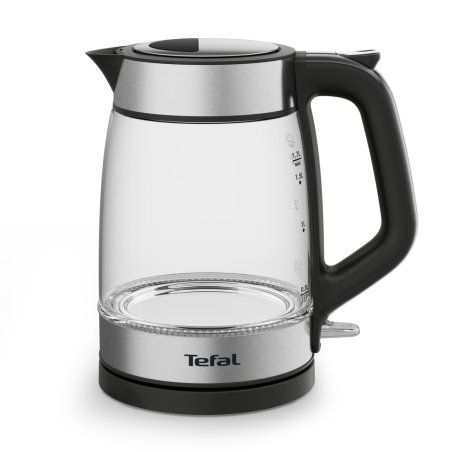 Tefal Glass Kettle KI605830 electric kettle 1.7 L 2200 W Black Silver Transparent