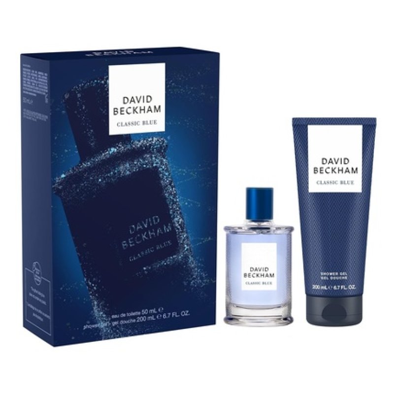 David Beckham Classic Blue Gift Set Eau De Toilette & Shower Gel for Him