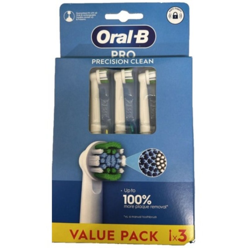 Oral-B Pro Precision Clean White Brush Heads Adaptive X-Shaped - Pack of 3