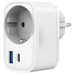 CARGADOR RAPIDO GEMBIRD USB DE 2 PUERTOS CON TOMA DE CA DE PASO 20 W BLANCO