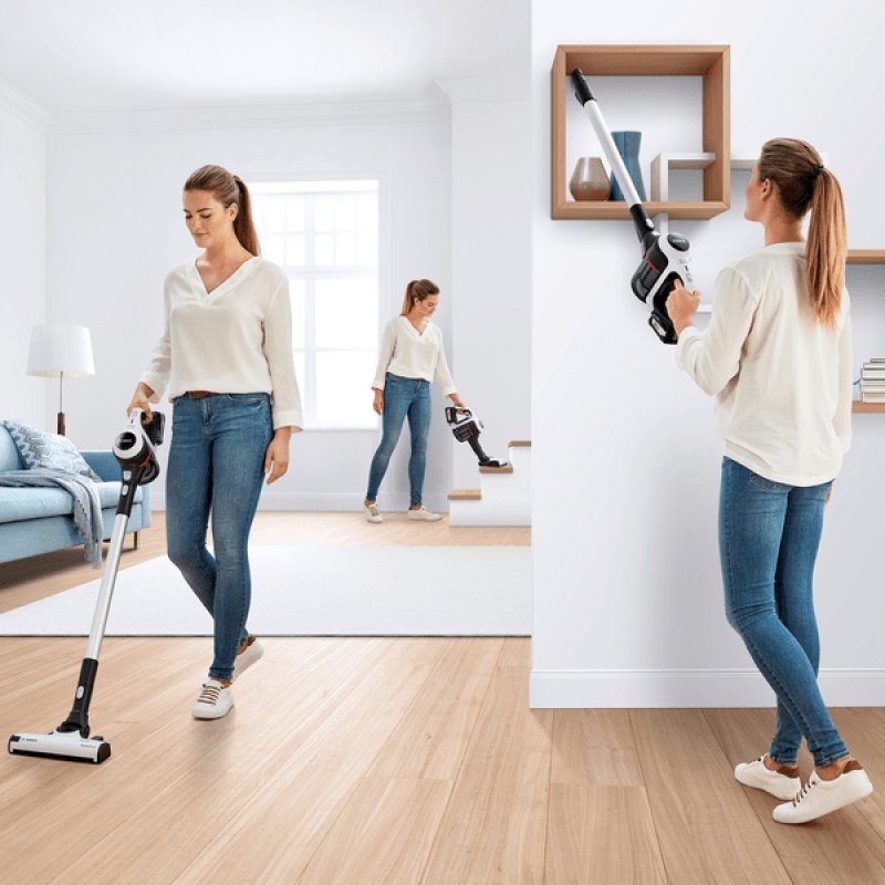 Bosch Serie 6 BCS61113 aspirateur balai et balai électrique Aspirateur-balai 2 en 1 Batterie Sec Sans sac Blanc