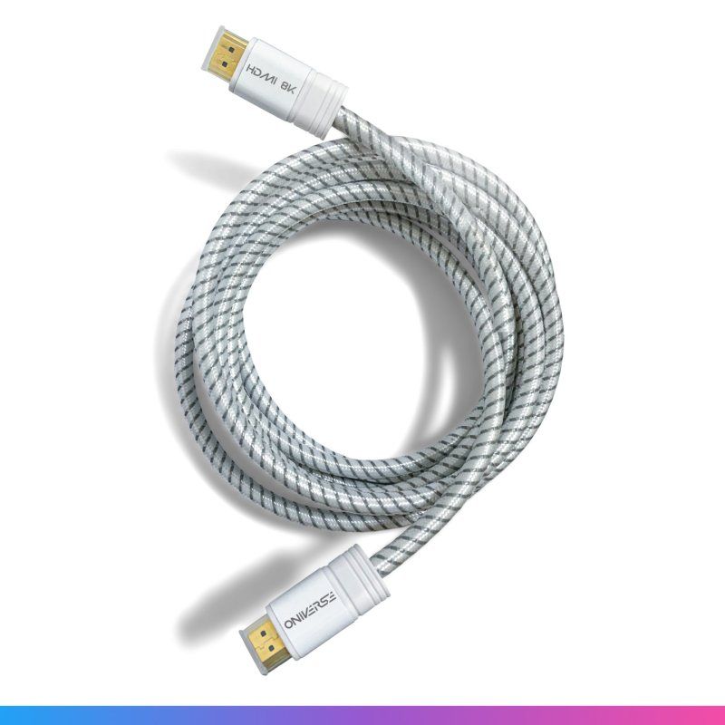 Oniverse ONICAB2-HDMI-WHT câble HDMI 3 m HDMI Type A (Standard) Gris, Blanc