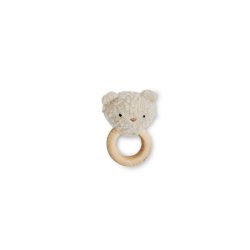 Smallstuff - Rattle, bear, bouclè merino wool, nature - (40008-81)
