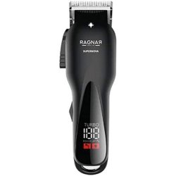 Supernova Cordless Hair Clipper with Japanese Steel Adjustable Lever, 6 Combs, Cleaning Brush, Oil and LCD Display -