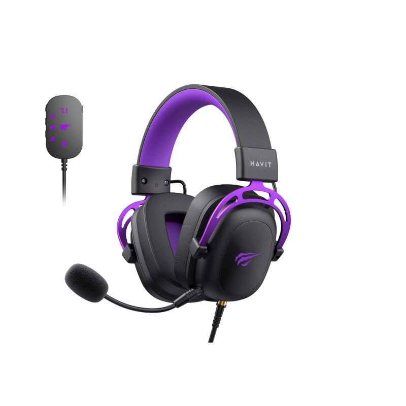Havit H2002C U écouteur/casque Écouteurs Avec fil Arceau Jouer Noir, Violet