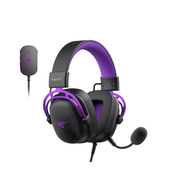 Havit H2002C U écouteur/casque Écouteurs Avec fil Arceau Jouer Noir, Violet