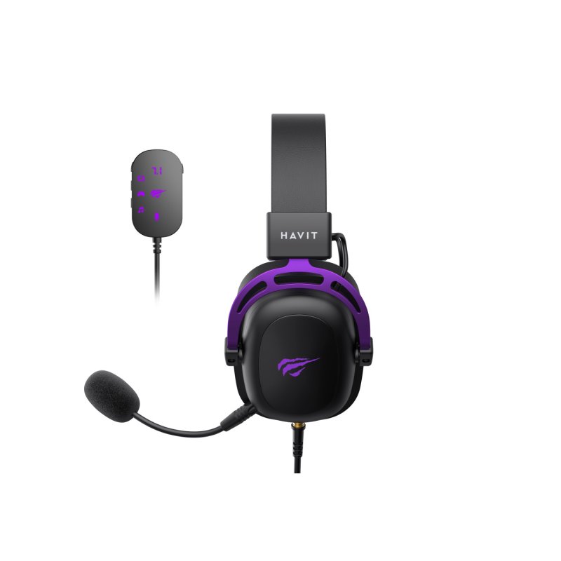 Havit H2002C U - gaming headphones (black and purple)