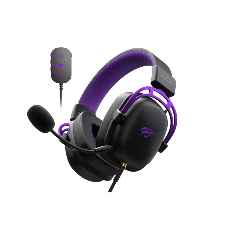 Havit H2002C U - gaming headphones (black and purple)