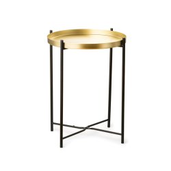 Scandinavian Collection - Tray Table - Gold - 35 cm in Diameter and 47 cm in Height