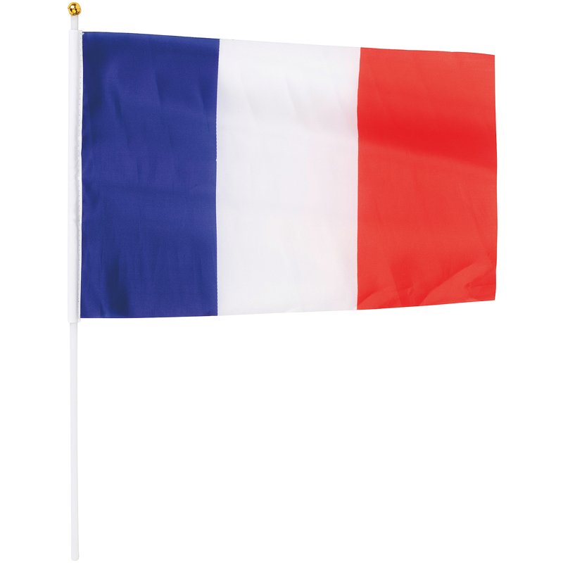 DRAPEAU A MAIN TRICOLORE