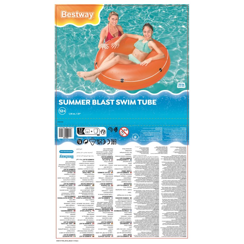 Bestway S/C Bouée Color Blast - ø 119cm ligne de vie 3 décors assortis