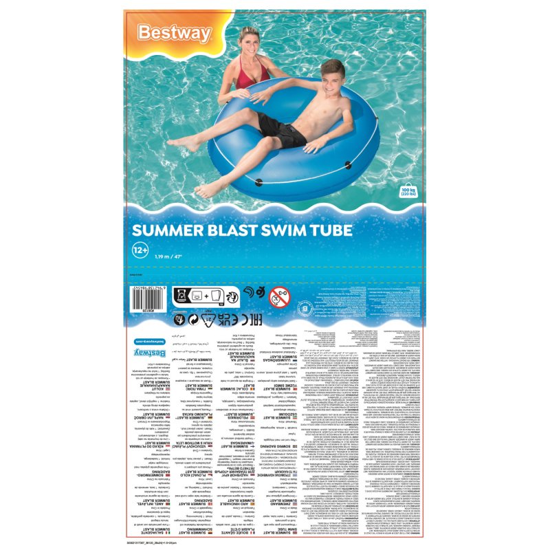 Bestway S/C Bouée Color Blast - ø 119cm ligne de vie 3 décors assortis