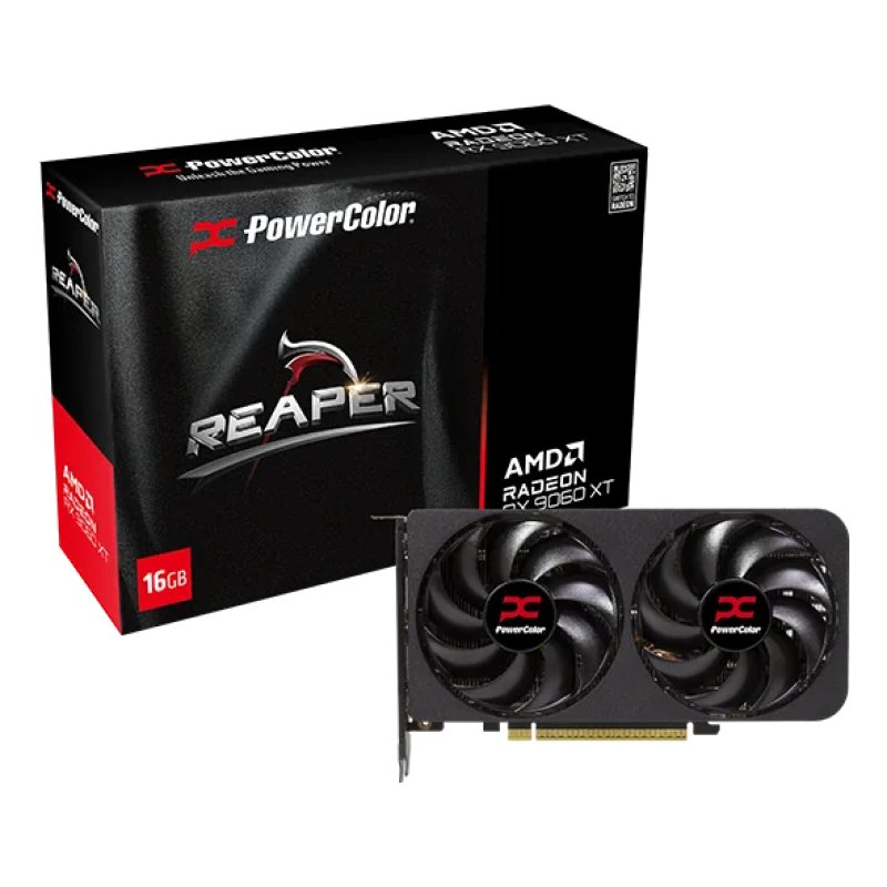PowerColor Reaper Radeon RX 9060 XT GAMING OC 8G Graphics Card - 8GB GDDR6, 128bit, PCI-E 5.0, 3320 MHz Core Clock, 2 x