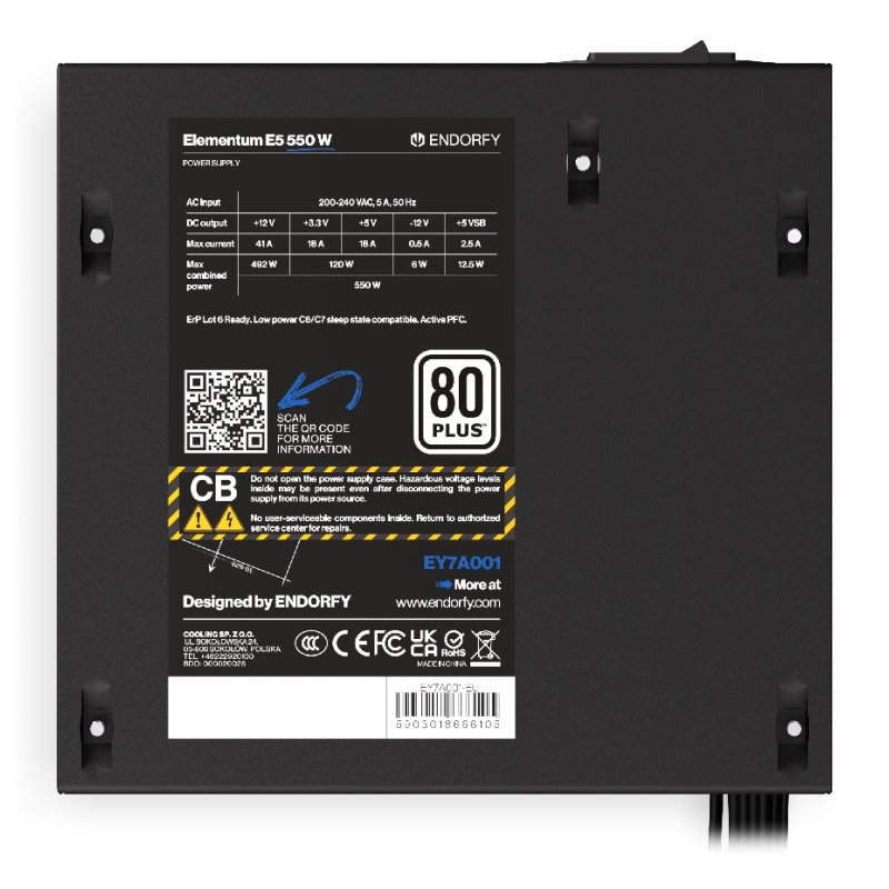ENDORFY Elementum E5 450W unité d'alimentation d'énergie 24-pin ATX ATX Noir