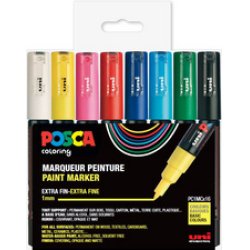 POSCA Marqueur à pigment PC1MC, étui de 8, couleurs douces