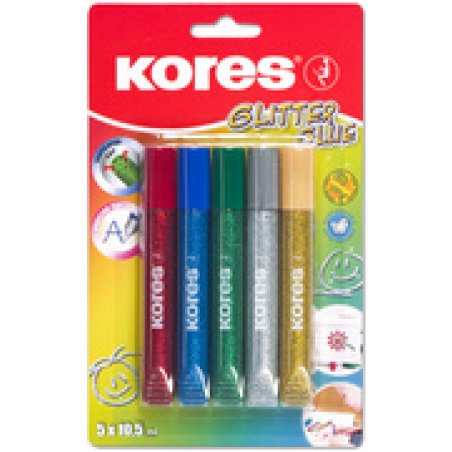 Kores Colle liquide "Glitter Glue", couleurs assorties
