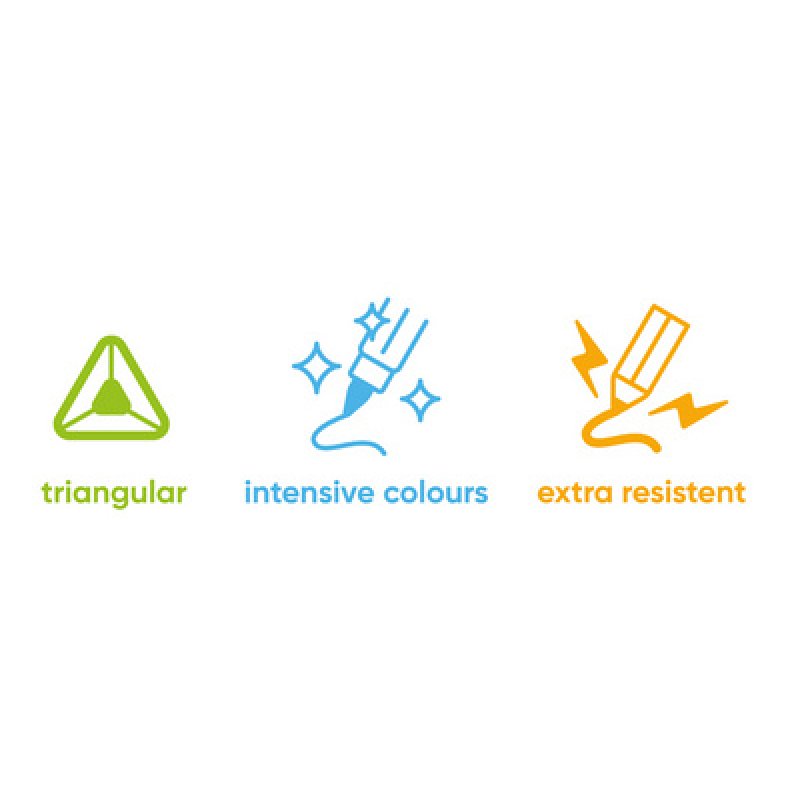 Kores Crayon de couleur triangulaire "Kromas", étui de 24