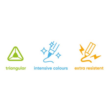 Kores Crayon de couleur triangulaire "Kromas", étui de 24