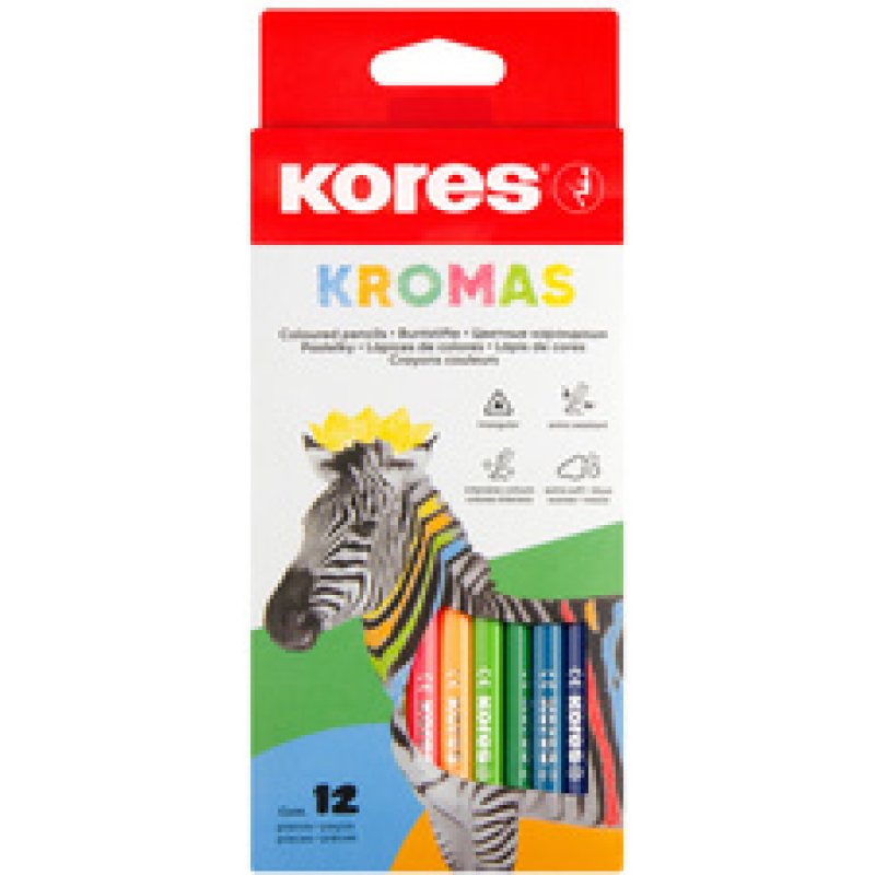 Kores Crayon de couleur triangulaire "Kromas", étui de 24