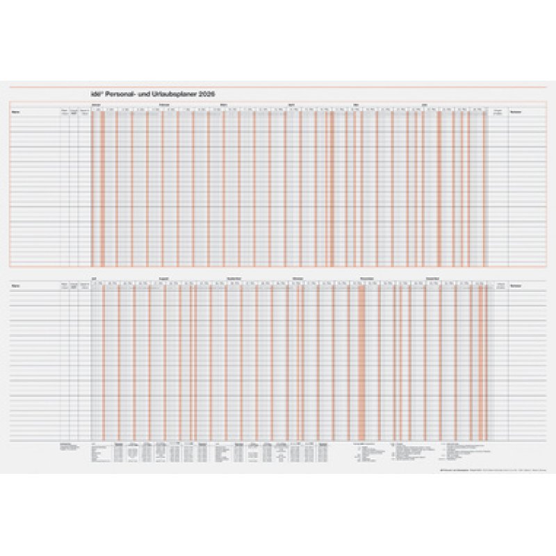 rido idé Wandkalender "Personal- und Urlaubsplaner", 2026